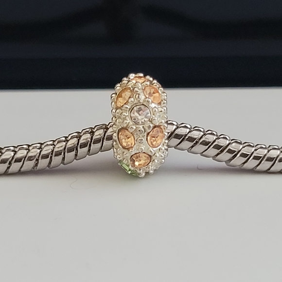Zales Crystal Charm | Pandora-Style Charm | Green, Peach, Clear Crystals - Picture 7 of 16